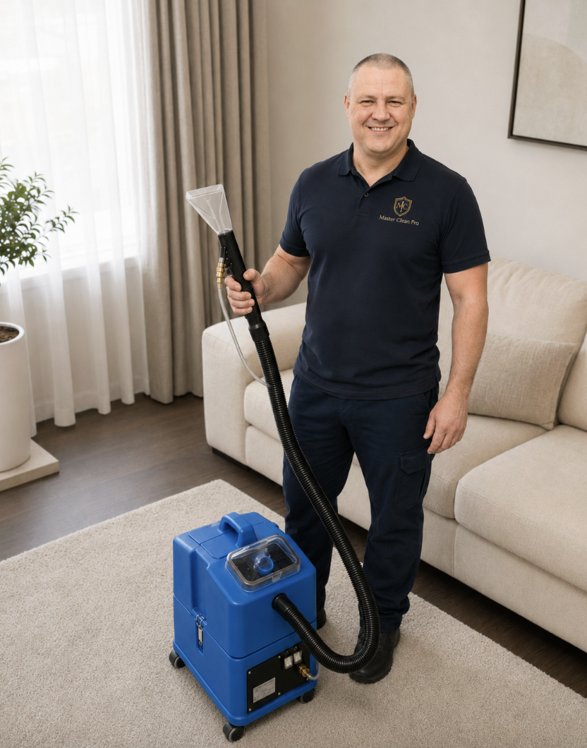 Petr von Master Clean Pro mit professioneller Reinigungstechnik